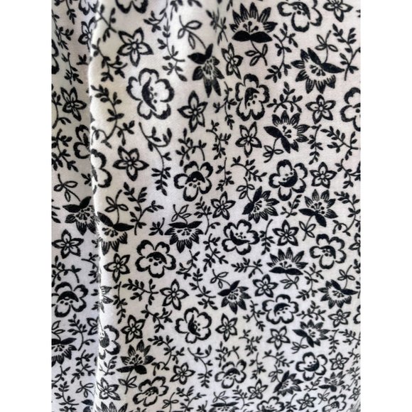 Vintage 1950s Half Apron Cotton Black/White Floral Retro - Picture 5 of 8